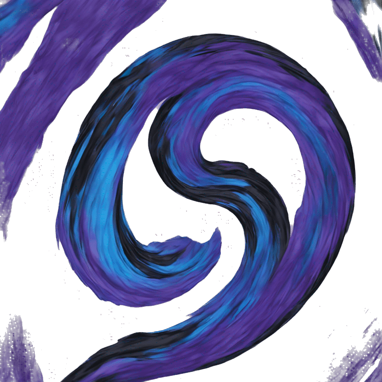 purple, blue, black swirl emoji