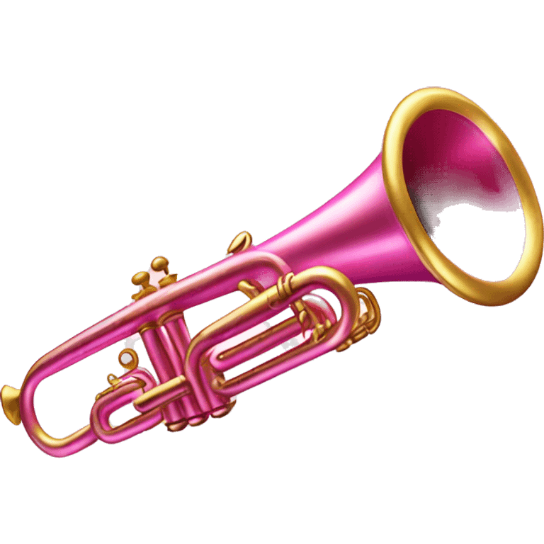 Pink glittery trumpet tooting emoji