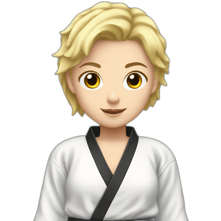 judoka-girl-blond-short hair-black belt emoji