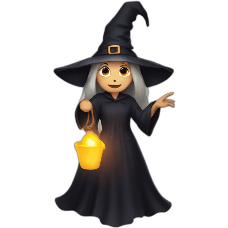 witch holding a light emoji