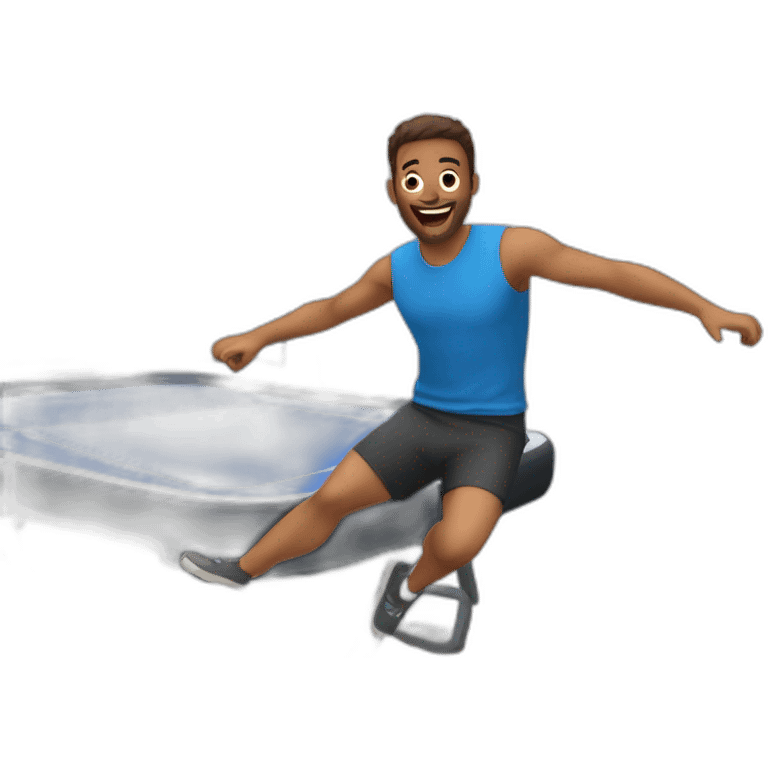 Man jumping in a trampoline emoji