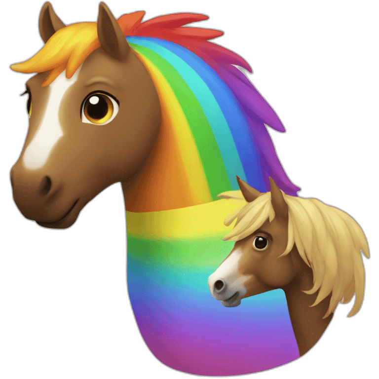 rainbow and a horse emoji