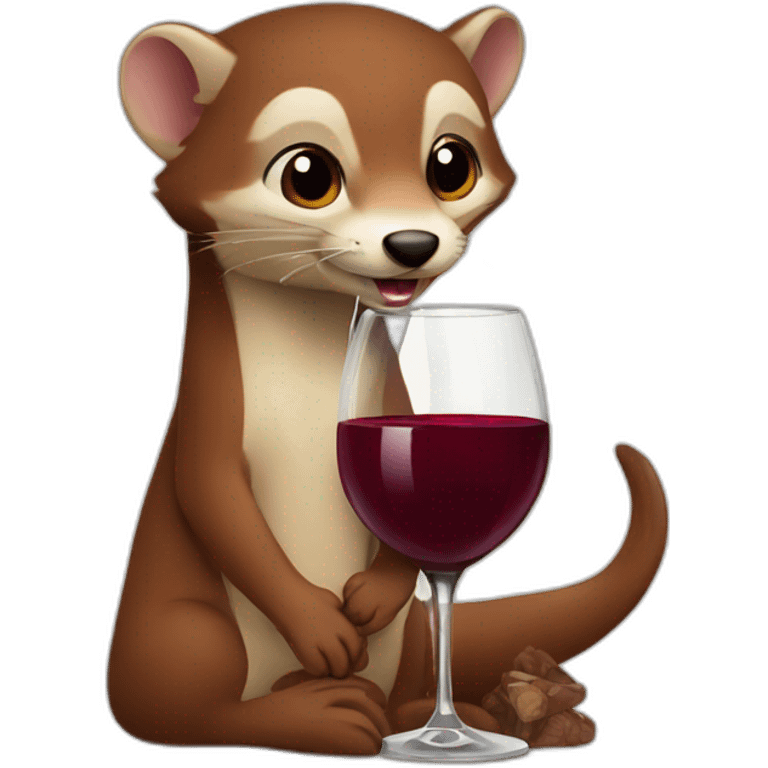 Weasel drinking red wine emoji