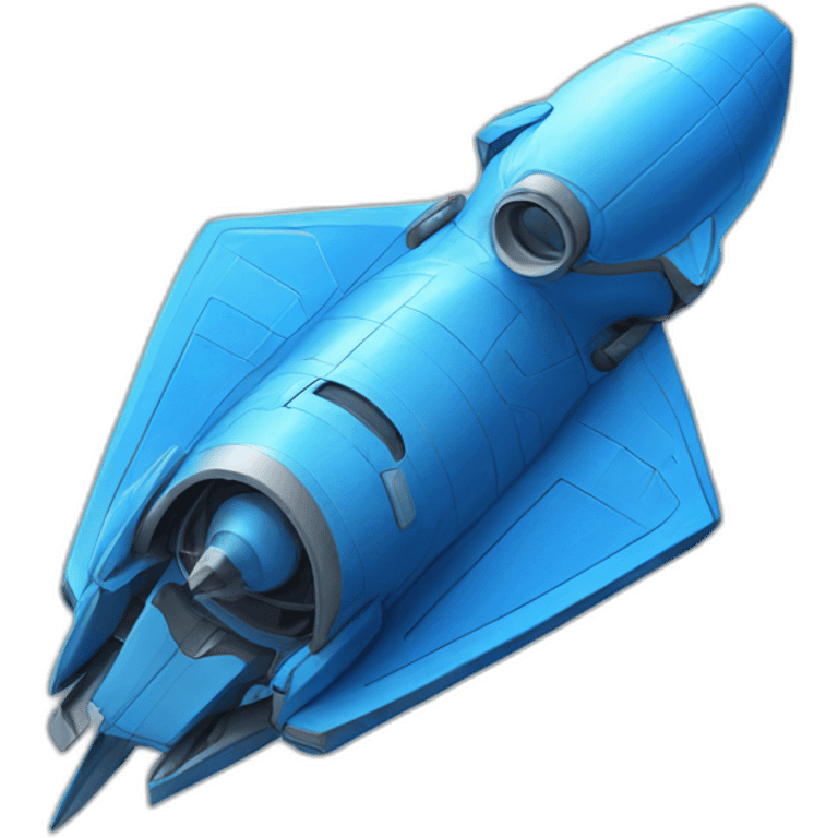 blue spaceship diagonal emoji