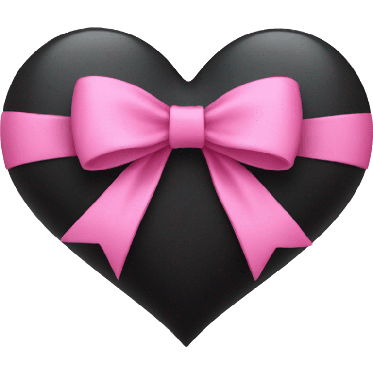 A black heart with a pink bow emoji