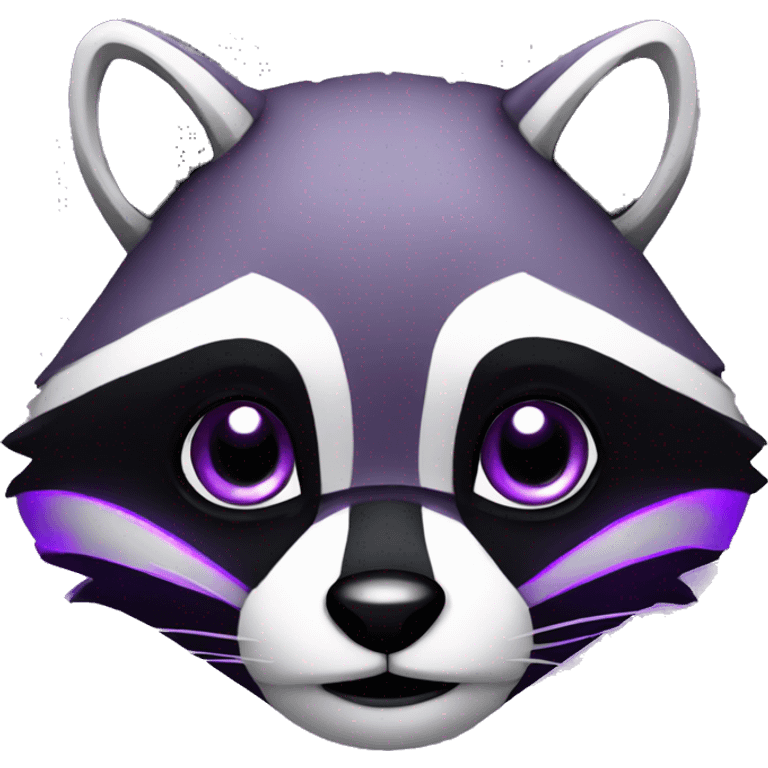 create a futuristic raccoon with purple and black colors emoji