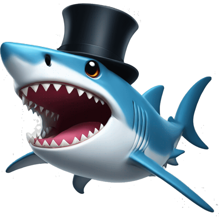 Shark with a top hat emoji