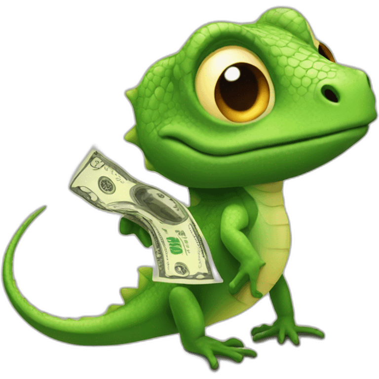 Lizard have money emoji