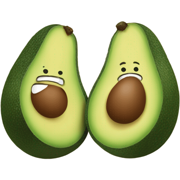 Two avocados running at each other  emoji