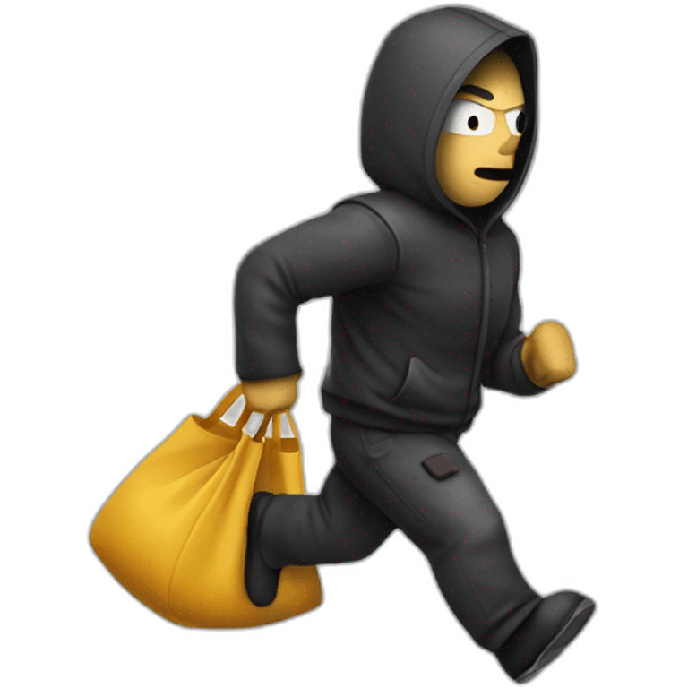 Robber running with bag over shoulder emoji