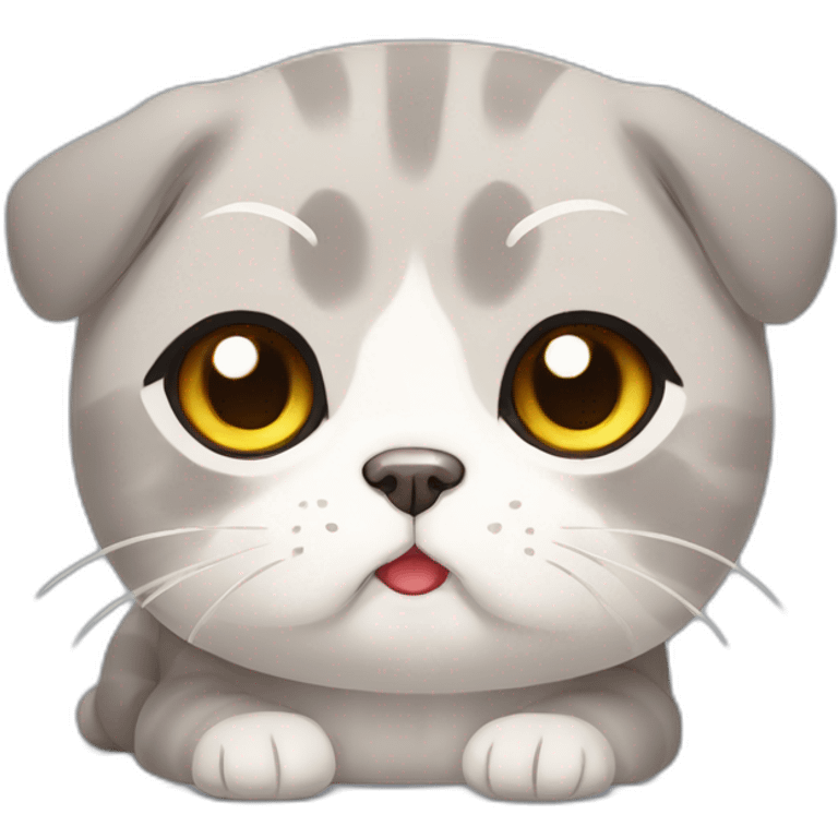 Scottish fold upset and cute emoji