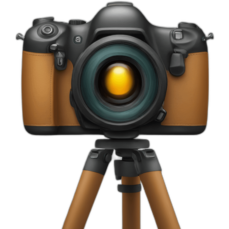 Camera with flash on a tripod emoji