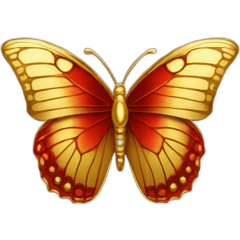 gold and red cr butterfly jewel emoji