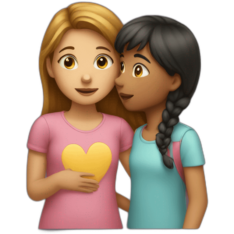 A girl kissing a girl emoji