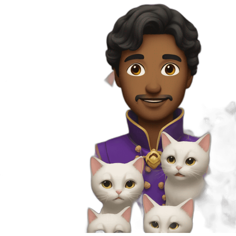 Prince with many cats emoji