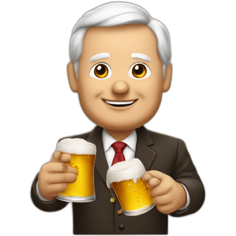 Le président poutine boie une bière emoji