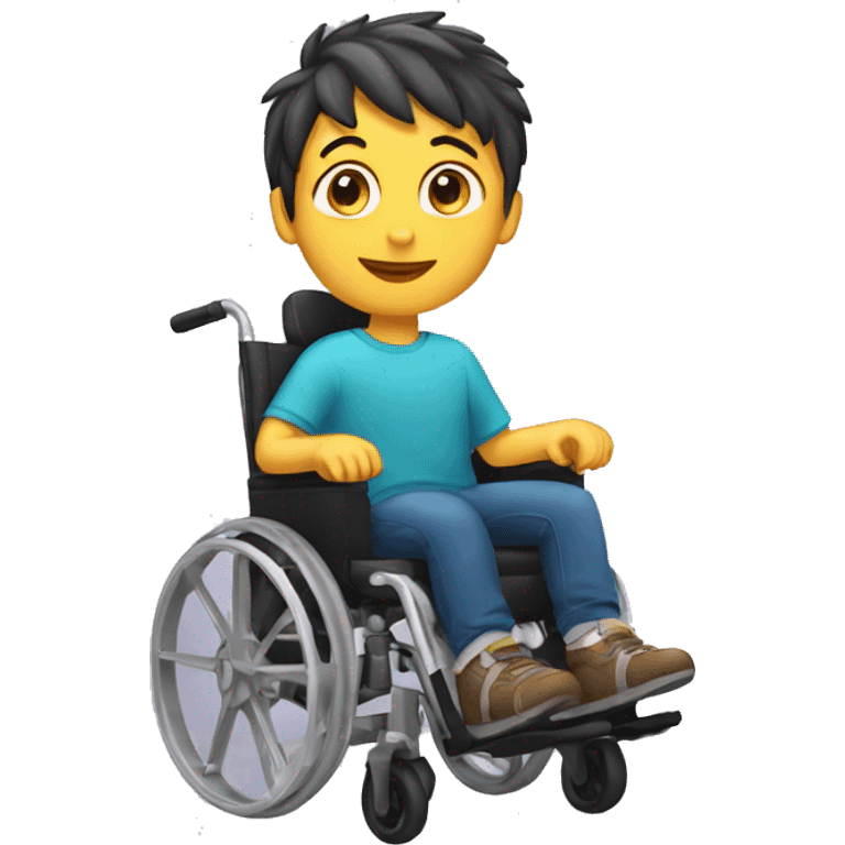 Kid boy in electric wheel chair emoji