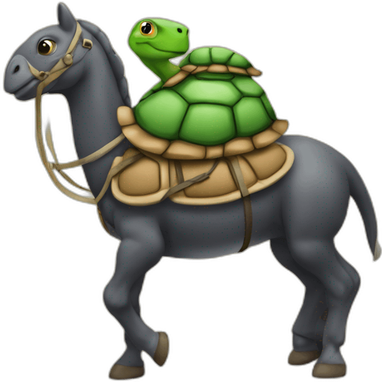 tortue sur un cheval emoji