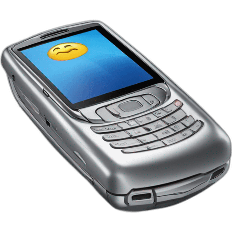 silver 2004 Motorola Razr V3 mobile device with the iconic clamshell design emoji