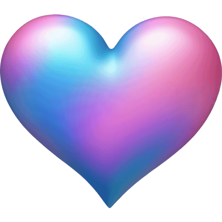 Iridescent Blue and pink heart emoji