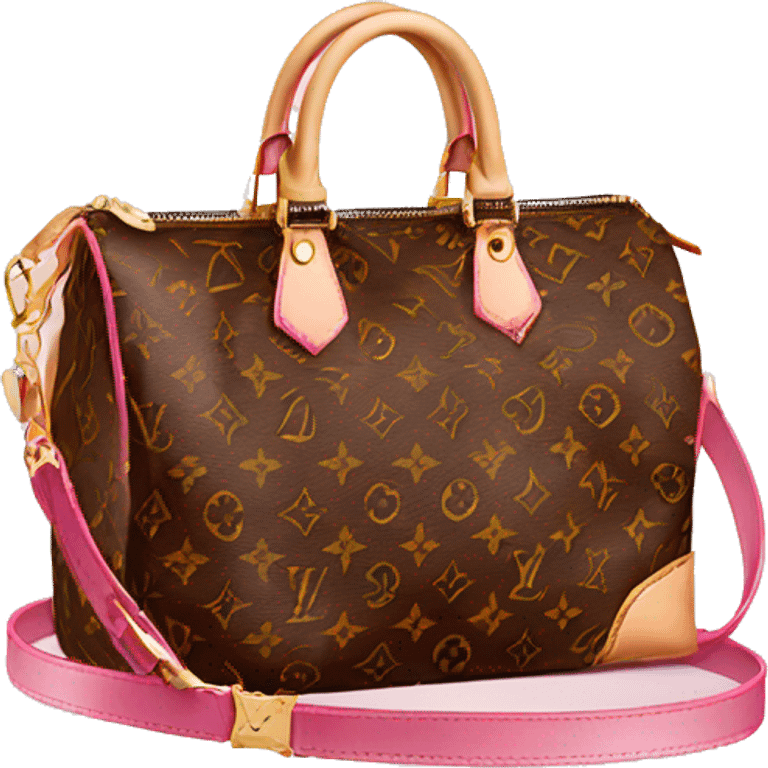 louis vuitton bag with pink shoulder strap  emoji