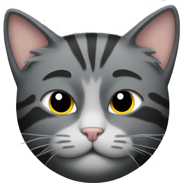 Black and gray sleeping cat  emoji