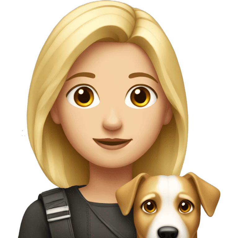 Blond girl with shepard dog  emoji