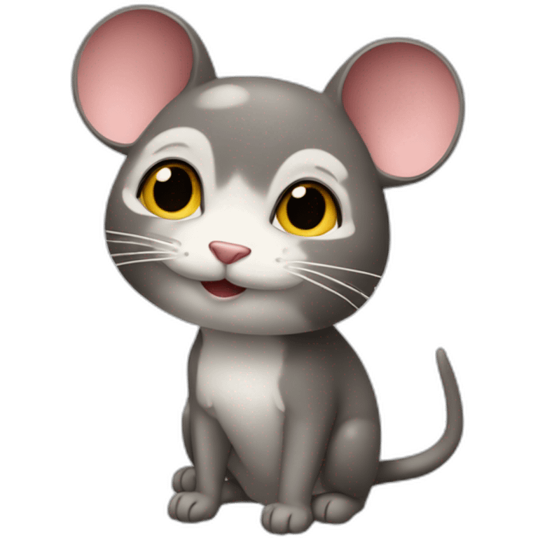 Chat qui faisait un câlin à une souris emoji