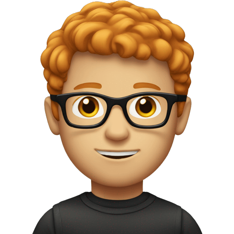 ginger boy with black glasses emoji