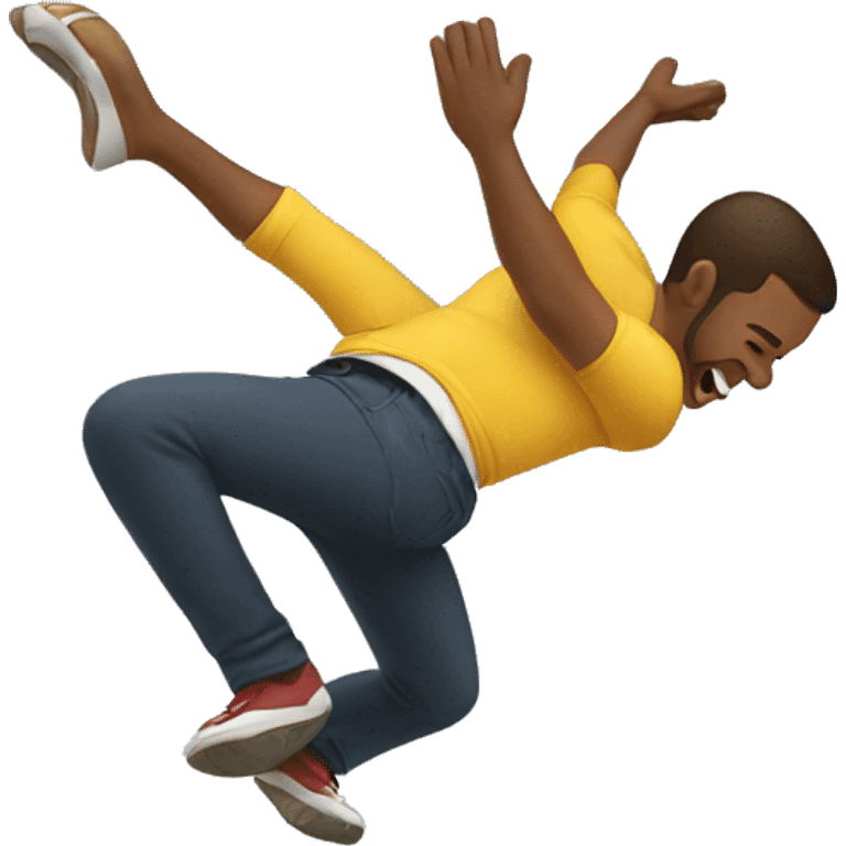 Guy doing a backflip emoji