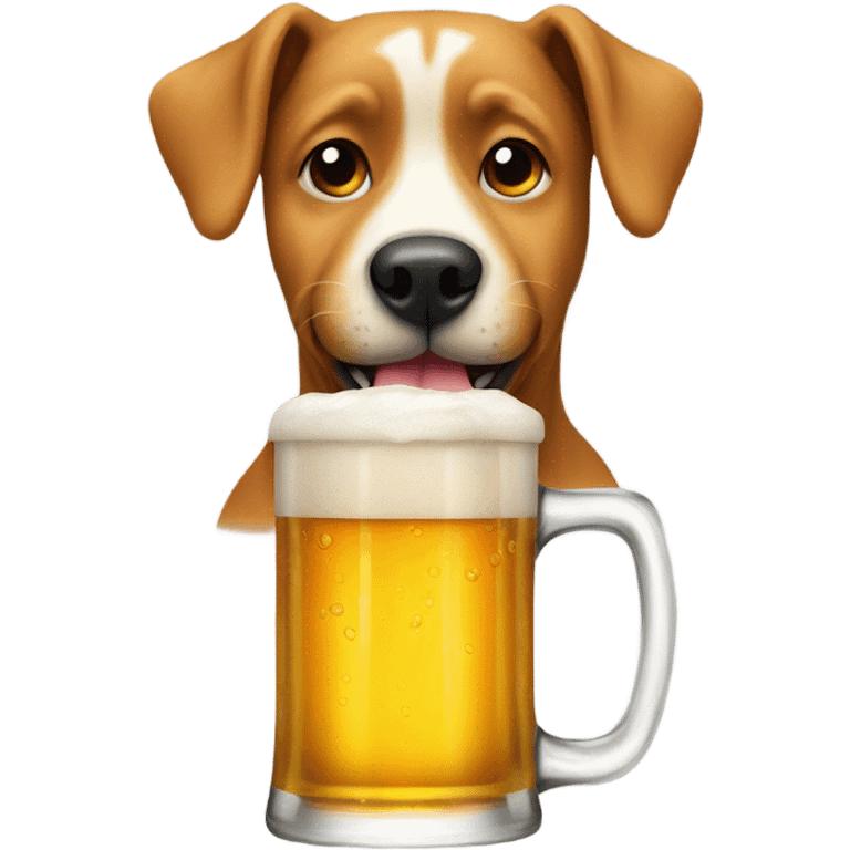 dog drinking beer emoji