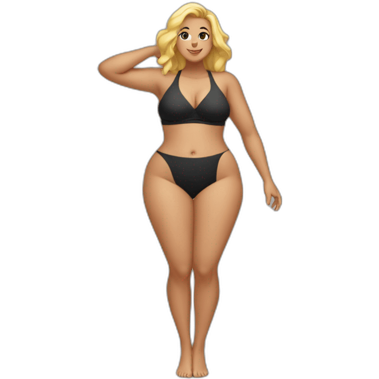 Slim-Thicc caucasian woman swimsuit posing (hourglass figure) emoji