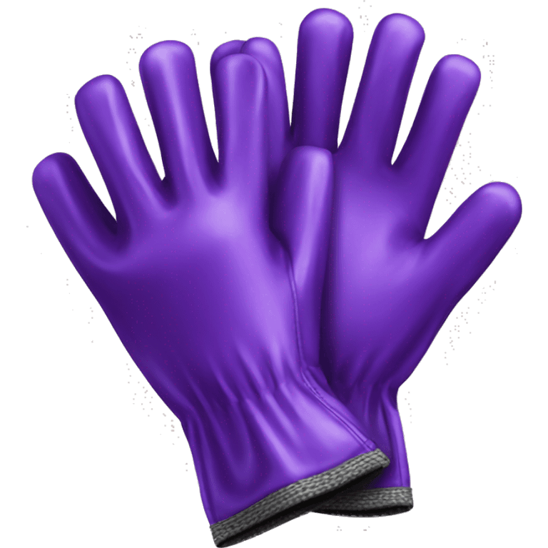 Realistic metallic purple work gloves isolated.  emoji