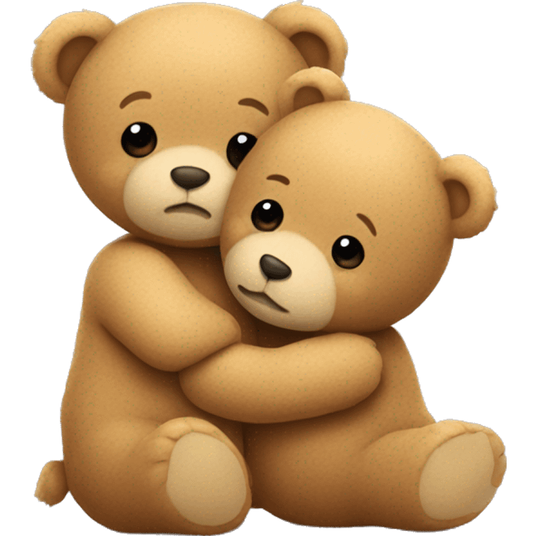 Two teddy bears hugging each other emoji