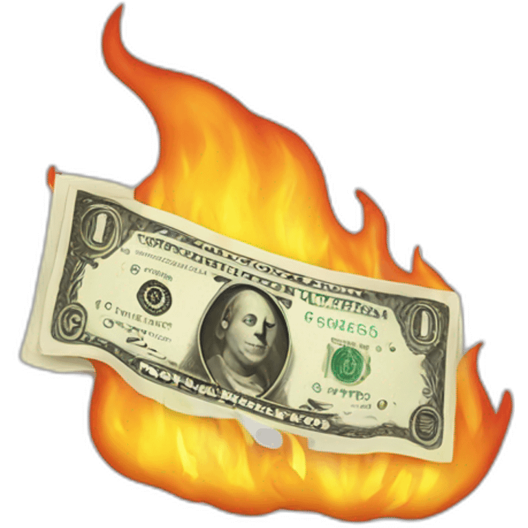 Burning dollar emoji