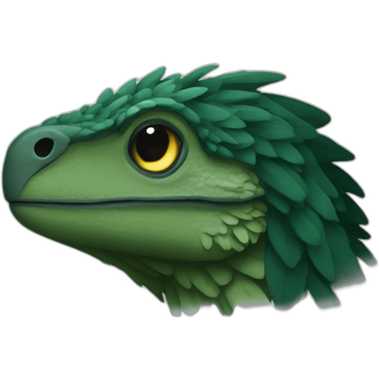 dark green raptor sleeping emoji