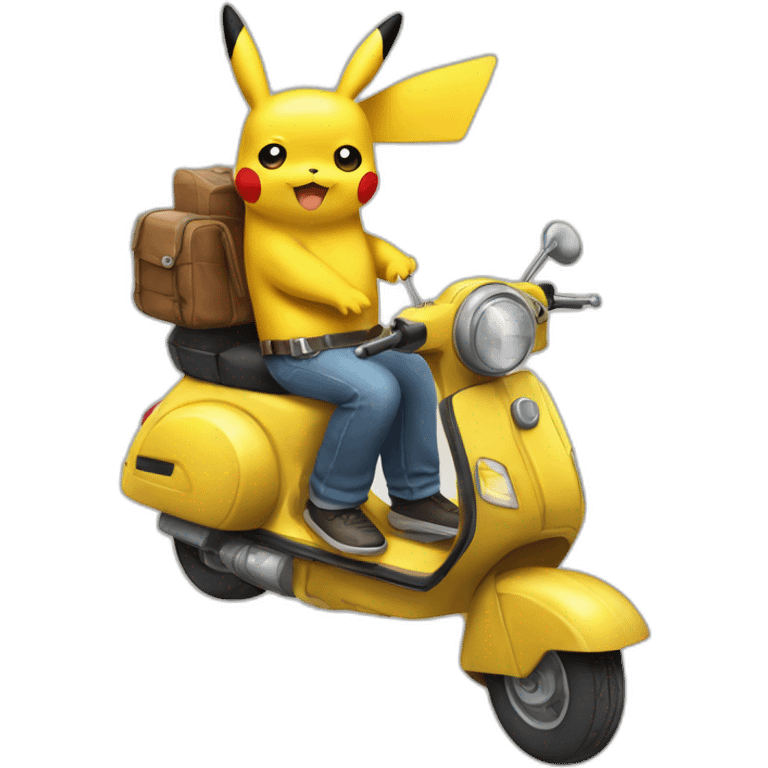 Pikachu qui pilote un scooter emoji