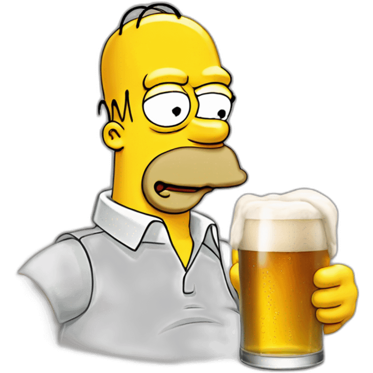 Homer Simpson drink à beer emoji