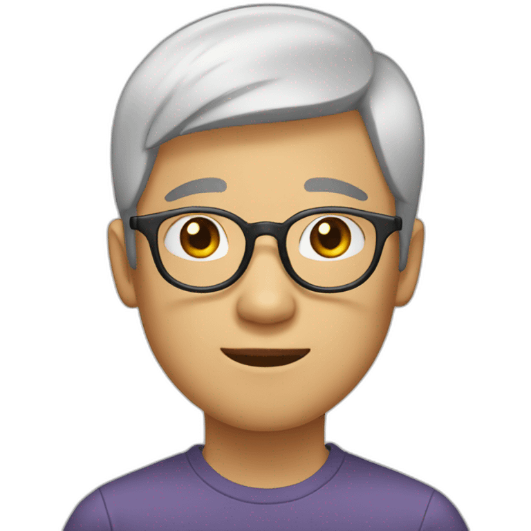 asian white boy with glasses, round face emoji