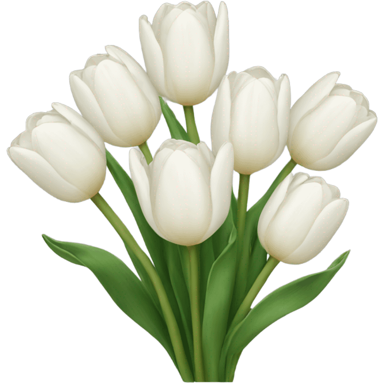 white tulip bouquet  emoji