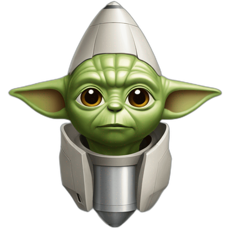 rocket with front replaced with yoda head emoji