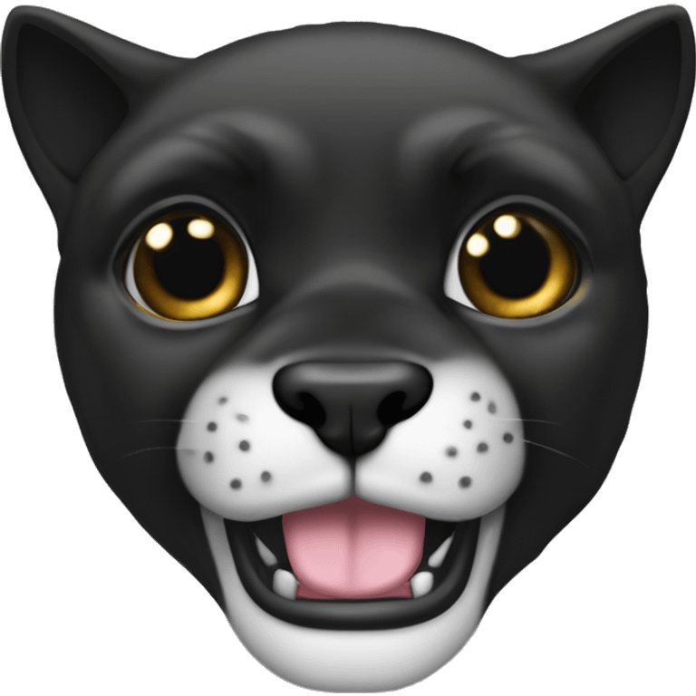 Un emoji de pantera negra podría ser completamente negro con un rostro feroz o alerta. Tendría orejas puntiagudas y ojos brillantes, sin manchas visibles en el cuerpo. La expresión sería intensa y misteriosa, destacando la elegancia del animal. emoji