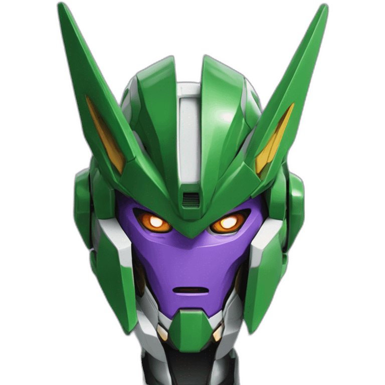 purple and green gundam barbatos face emoji