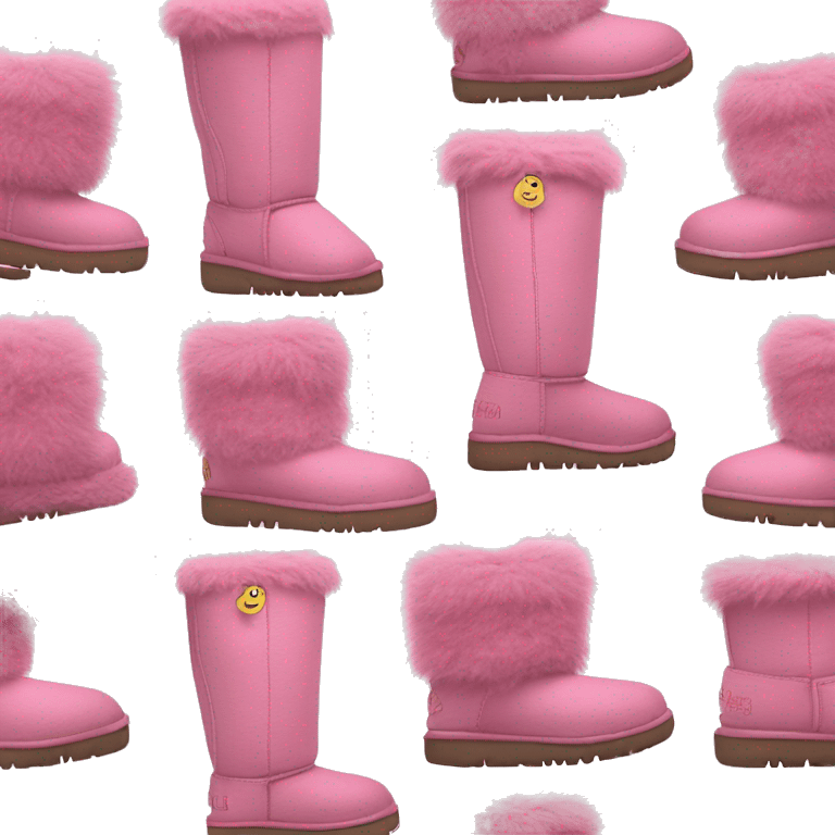 Fuzzy pink tasmin uggs low rise mini emoji