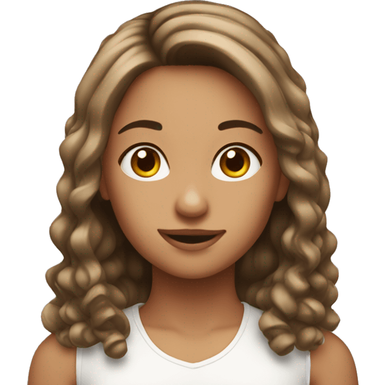 Girl with braun Haare  emoji