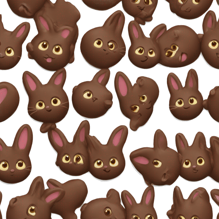 2 chocolate easter bunnies emoji