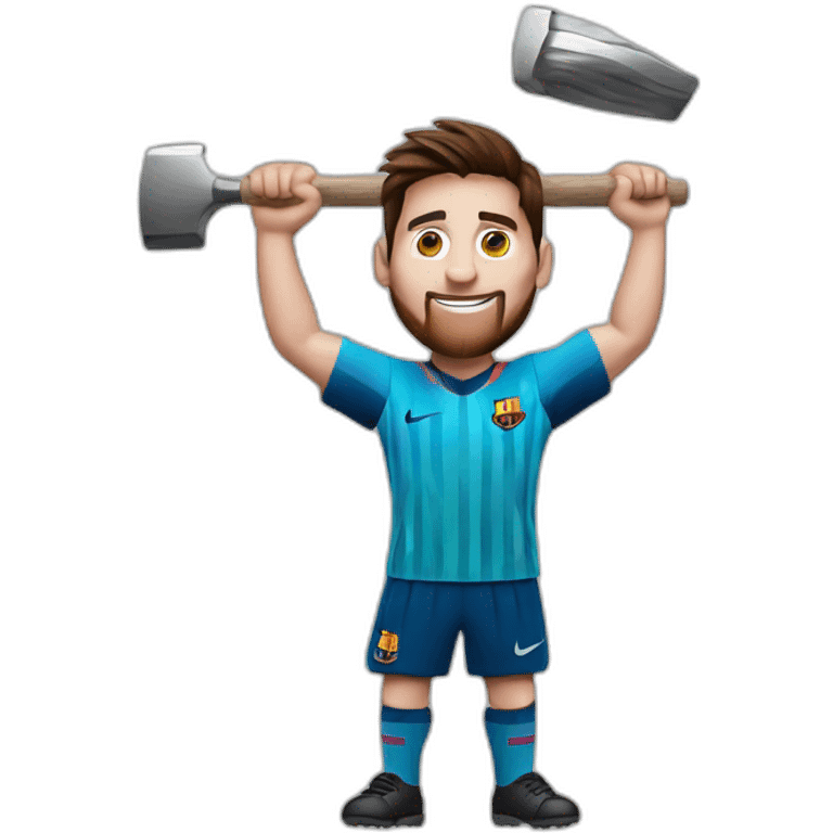  messi lifting a tool emoji