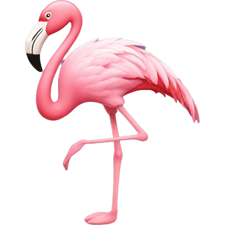 Flamingo with ballet shoes emoji