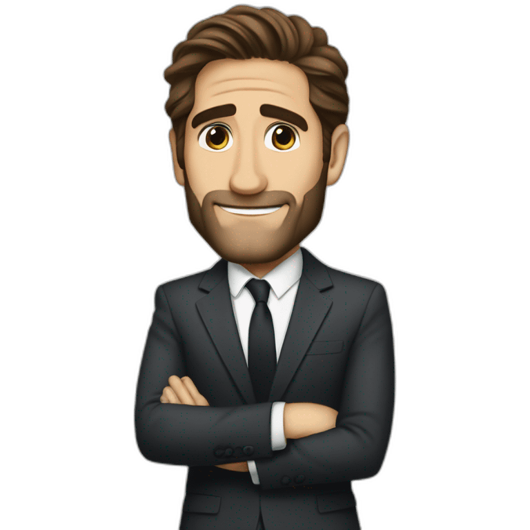 jake gyllenhaal cartoon wearing suit emoji