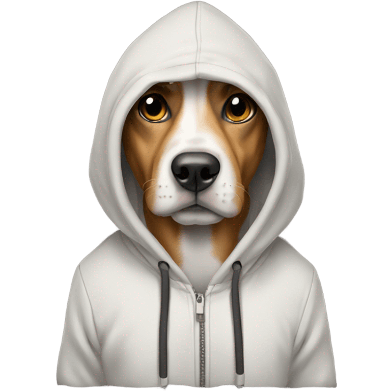 Dog wearing hoodie emoji